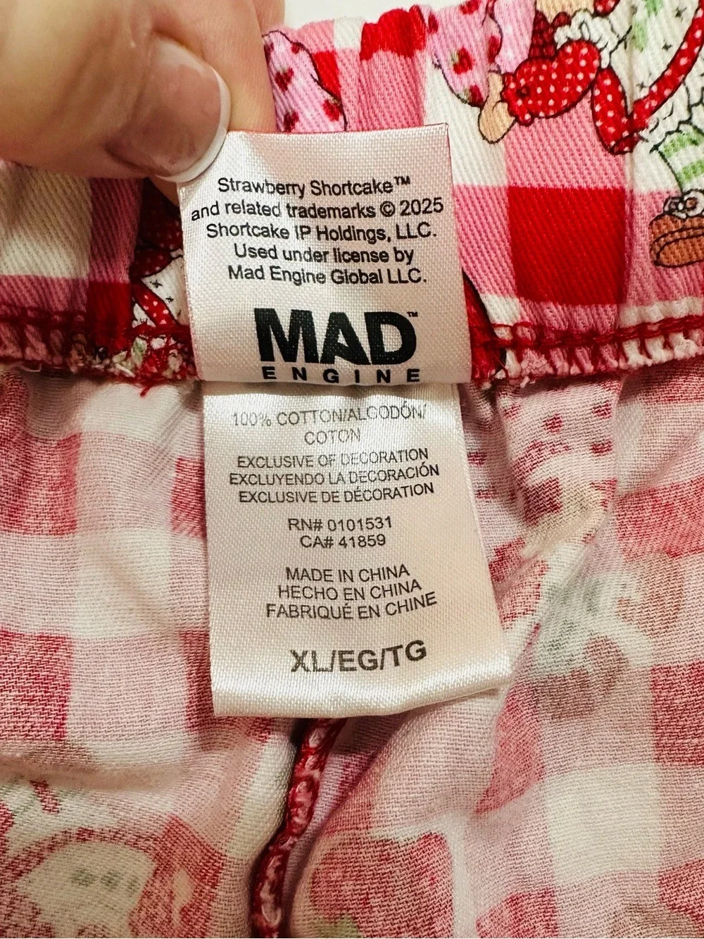 MAD Strawberry Shortcake Coquette Lounge Shorts XL Kawaii soft Girl Pajamas